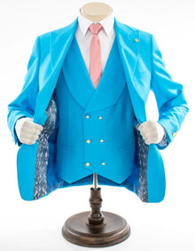 Turquoise 3-Piece Slim-Fit Suit