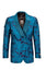 Turquoise Floral Pattern Two Button Prom ~ Wedding Tuxedo