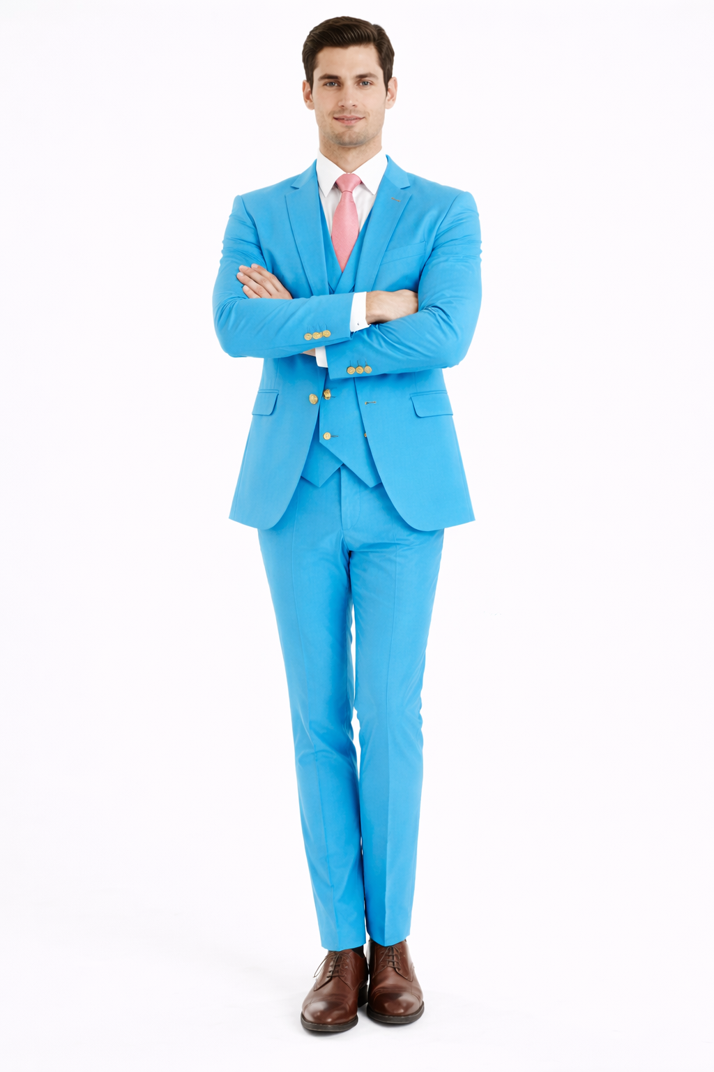 Turquoise 3-Piece Slim-Fit Suit