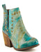 Ferrini Women's Stella Round Toe Ankle Boots Handcrafted - Turquoise