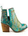 Ferrini Women's Stella Round Toe Ankle Boots Handcrafted - Turquoise