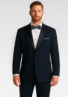 Navy Blue ~ Midnight Slim Fit Tuxedo + Tuxedo Shirt & Bow Tie
