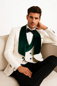 Tuxedo in Ivory and Hunter Green