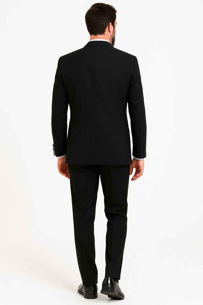 Tux Men'S Tuxedo Shawl Collor Super 120'S Suit + Shirt + Any Color Bow Tie - 100% Percent Wool Fabric Suit - Worsted Wool Business Suit