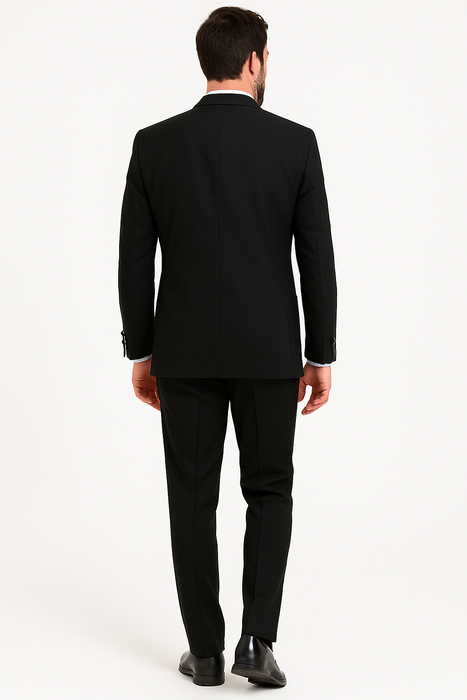 Tux Men'S Tuxedo Shawl Collor Super 120'S Suit + Shirt + Any Color Bow Tie - 100% Percent Wool Fabric Suit - Worsted Wool Business Suit