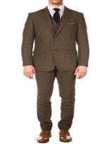 Tweed 3 Piece Suit - Tweed Wedding Suit Mens Cognac One Chest Pocket Super Slim Fit Jacket Designer Cheap Priced Men'S Slim Fitted Suit - Skinny Fit Suits