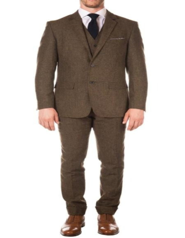 Tweed 3 Piece Suit - Tweed Wedding Suits Mens Cognac One Chest Pocket Super Slim Fit Jacket Designer Cheap Priced Men'S Slim Fitted Suit - Skinny Fit Suits