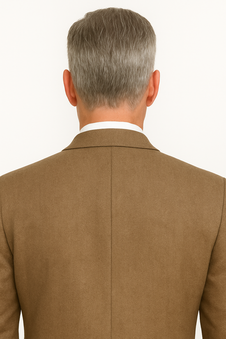 Tweed Herringbone ~ Cognac ~ Herringbone 2 Button Slim Fitted Tapered Vested Suit Ves