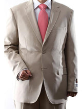 Bolzano Men's Two Button Dual Side Vents Solid pattern 100% Polyester Suit