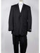 Two Button Men's Classic Fit Black  Pinstripe Suit
