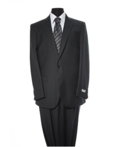 Men's 2 Button Black 2 Piece Suit