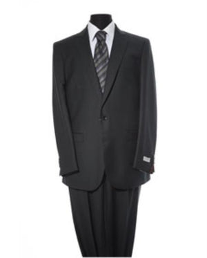 Men's 2 Button Black 2 Piece Suit