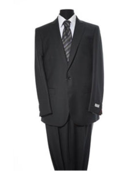 Men's 2 Button Black 2 Piece Suit