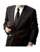 Men's Fully Lined 2 Button Peak Lapel Dual Vents Black Suit