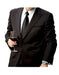 Men's Fully Lined 2 Button Peak Lapel Dual Vents Black Suit