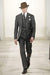 2 Button Black And Bold Chalk Gangster White Stripe Vested Big 1920 1930 Suit Flat Front Pants Pants