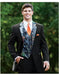Men'S Black Slim Fit 2 Button Full Sleeve Camo Print Wedding Tuxedo Suit