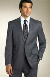 Pinstripe 2BV Expensive Mini Track Stripe ~ Pinstripe Two Button Modern Fit