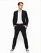 Slim Fitted Brand 2 Button Micro-Mini Stripe Stretch Wool Suit Slim Fit