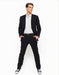 Slim Fitted Brand 2 Button Micro-Mini Stripe Stretch Wool Suit Slim Fit