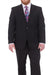 Mix and Match Suits Solid Black Men's  Portly Fit Two Button Super 130s Suit Executive Fit Suit - Mens Portly Suit