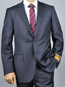 Authentic Alberto Nardoni Brand Hand Pick Stitching Men's 2 Button Solid Black Wool Suit With Flat Front Pants