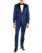 Men's Peak Lapel Two Button Slim Fit Blue 2 Piece Tuxedo Suit