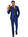 Men'S 2 Button Intense Blue Linen Suit