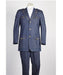 Men's diamond nail heads Two Piece 2 Button Safari Military Style Suit Blue
