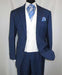 Men's 2 Button Chalk Bold Stripe ~ Pinstripe Blue  Shawl Collar 1920's 30's Fashion Vintage Pattern No Vest Included Suit