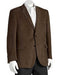 Microsuede Men's Classic Fit 2 Button Polyester Brown Double Vent Blazer