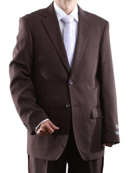 Bolzano Men's Fully Lined 2 Buttons 100% Polyester Dress Suit