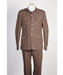 Men's diamond nail heads 2 Button Safari Military Style Suit Brown ~ Taupe ~ Coffee