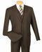 Men's Brown 2 Button with Vest and Classic Pinstripe Suit