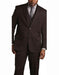 Men's 2 Button Brown Vested Banker Pinstripe ~ Stripe 3 Piece Suit