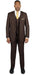 Men's Brown 2 Button Three Piece TR Blend Suit Affordable - Discounted Priced On Clearance Sale