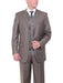 Men's Taupe Brown 2 Button Textured Classic Fit Side Vents Vested Suit