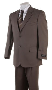 Men'S 2 Button English Brown Super Business Business ~ Wedding 2 Piece Side Vented 2 Piece Suits For Men