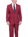 Wine Red ~ Maroon Two Button Solid Flat Front Pants Pants  Suit