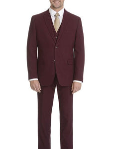 Brand: Caravelli Collezione Suit - Caravelli Suit - Caravelli italy Caravelli Men's Burgundy ~ Wine ~ Slim Fit 2 Button Vested Maroon Suit