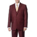 Men'S Burgundy ~ Wine ~ Maroon Two Button Pleated Pants