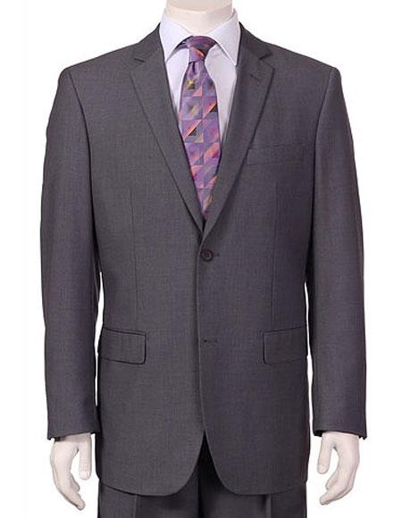 Men's Vitali Authentic 2 Button Charcoal Slim Fit Suit - Color: Dark Grey Suit