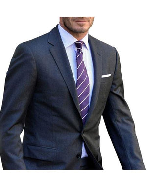 Men's 2 Button Charcoal Suit - Color: Dark Grey Suit