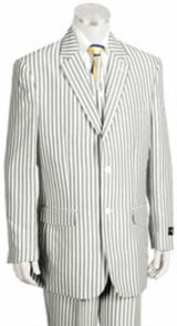 Sear Sucker Suit Seersucker Suit - Searsucker Suits 2 Button Jacket Flat Front Pants sear sucker Suits For Men