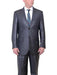 Men's Big & Tall 2 Button Classic Fit Side Vents Sharkskin Charcoal Gray Suit