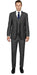 Men's Charcoal Grey  2 Button Three Piece TR Blend Suit Affordable - Discounted Priced On Clearance Sale