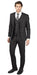 Men'S Charcoal Grey 2 Button Three Piece TR Blend - Color: Dark Grey Suit