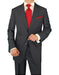 Men's  Two Button Charcoal Full Lining Ticket Pocket Suit  - Color: Dark Grey Suit