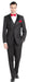 Giorgio Fiorelli Men's Two Button Three Piece Walton Tuxedo with Vest Black