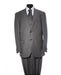 Men'S Dark Grey 2 Button Pinstripe 3 Piece Suit